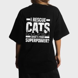I Rescue Cats What S Your Superpower USA Flag Rescue Cat Women T-Shirt