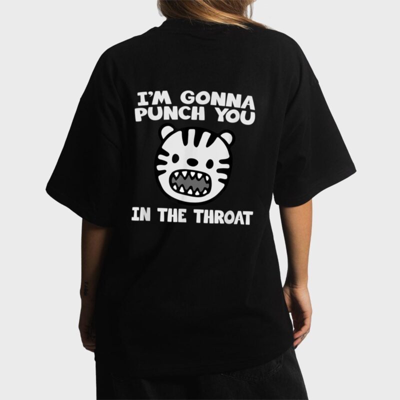 I'm Gonna Punch You In The Throat Funny Lion Cat Women T-Shirt