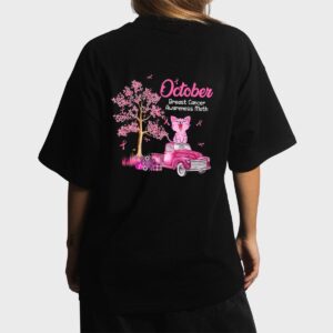 In October We Wear Pink Pumpkin Cat Breast Cancer Awareness_1 Women T-Shirt