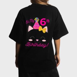 Its My 6H Birthday Girl Kitty Cat Heme Party Six Women T-Shirt
