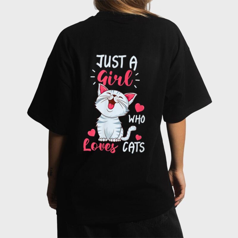 Just A Girl Who Loves Cats  Cute Cat Lover Gifts Women T-Shirt