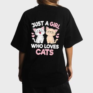 Just A Girl Who Loves Cats Cute Cat Lover Women T-Shirt
