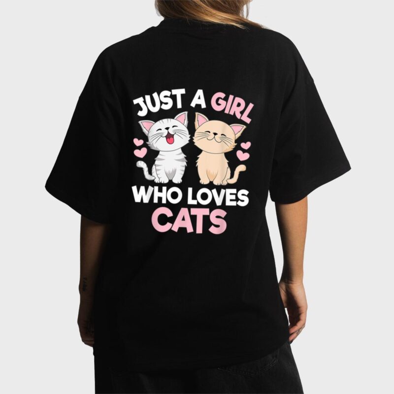 Just A Girl Who Loves Cats Cute Cat Lover Women T-Shirt