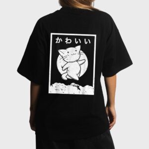 Kawaii Cat . Retro Style Anime Women T-Shirt