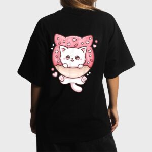 Kawaii Cat Donut Anime Lover Otaku Women T-Shirt