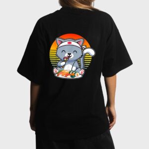 Kawaii Cat Otaku Japanese Sushi Gift Girls Official nager Women T-Shirt