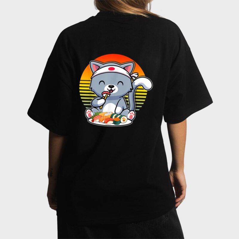 Kawaii Cat Otaku Japanese Sushi Gift Girls Official nager Women T-Shirt
