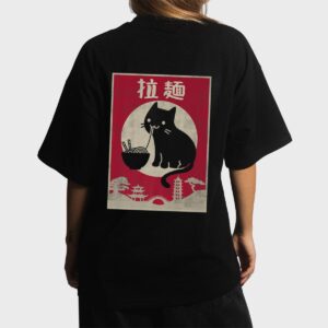 Kawaii Cat Ramen Vintage Anime Japanese Food Girls Boys Teen Premium Women T-Shirt