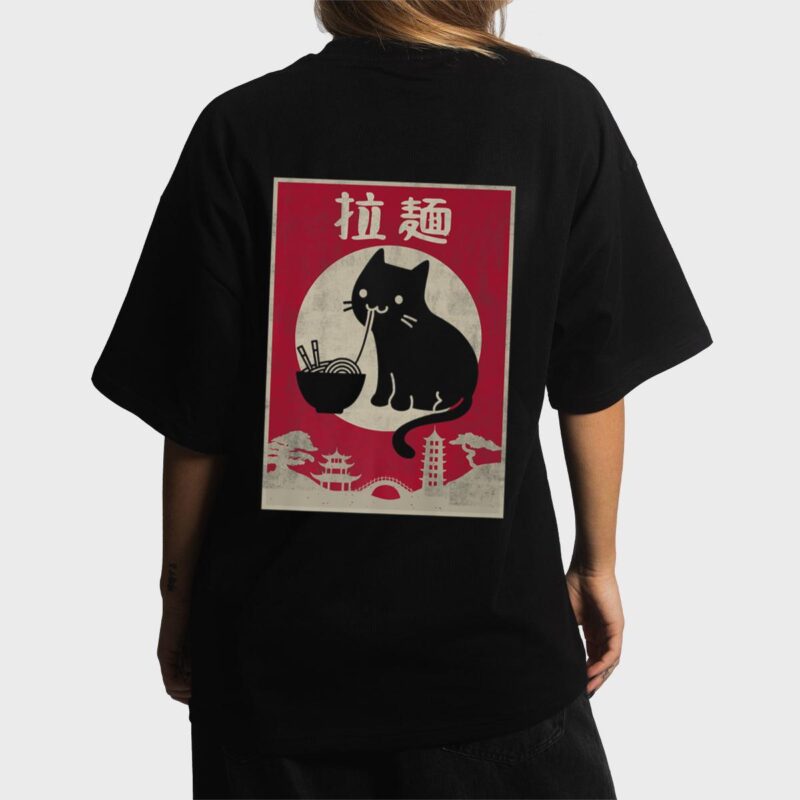 Kawaii Cat Ramen Vintage Anime Japanese Food Girls Boys Teen Premium Women T-Shirt
