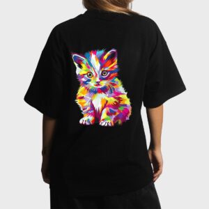 Kitten Colorful Art Gifts Cute Cat Gift For Kitten Lovers Women T-Shirt