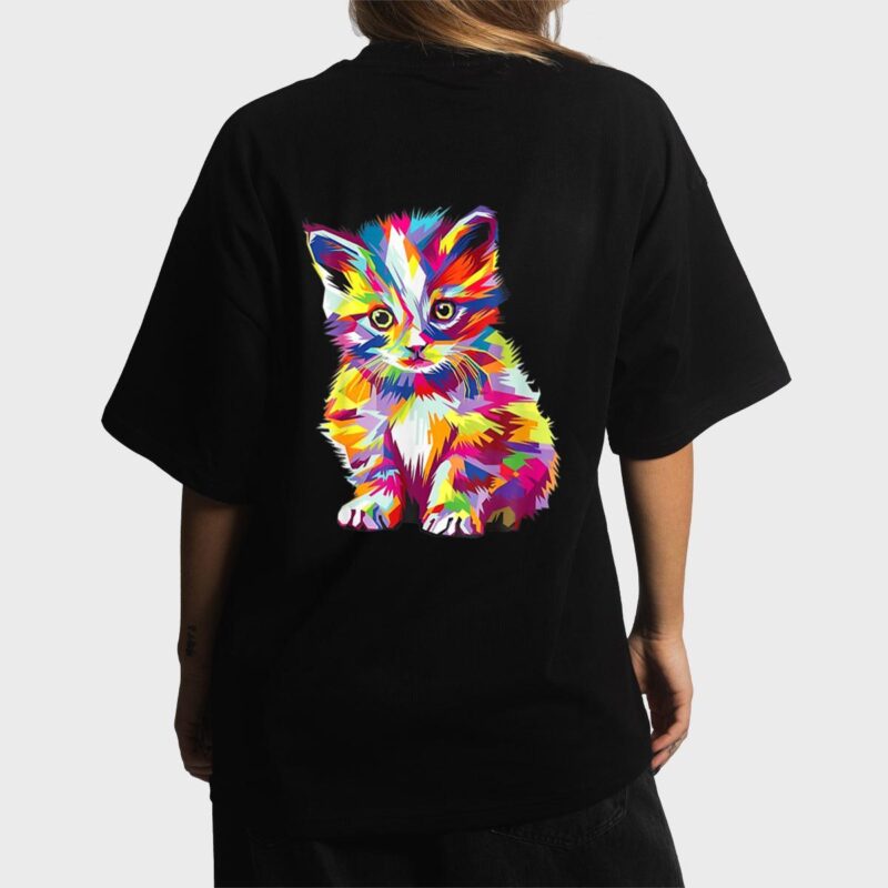 Kitten Colorful Art Gifts Cute Cat Gift For Kitten Lovers Women T-Shirt