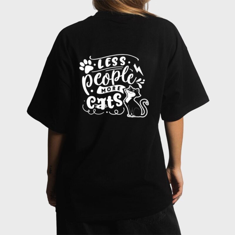 Less People More Cats Anti Social Cat Lover Gift Women T-Shirt
