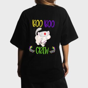 Mardi Gras Boo Boo Crew Nurse Cat Funny For Nurses Gifts Women T-Shirt
