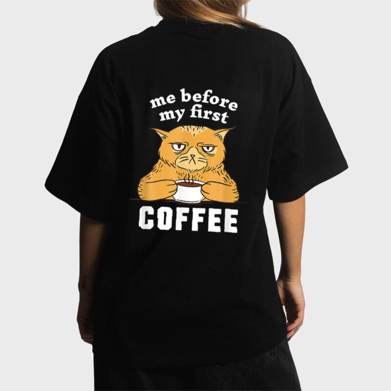 Me Before My First Coffee Annoyed Cat Women T-Shirt