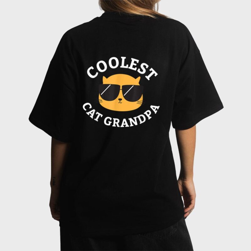 Mens Coolest Cat Grandpa Women T-Shirt