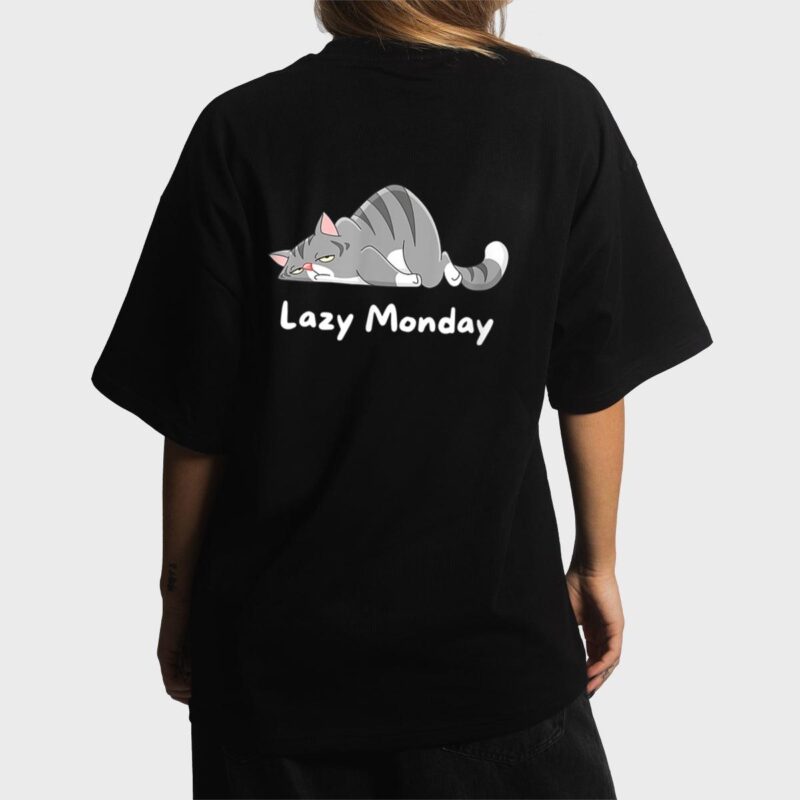 Mens Funny Cat Quote Lazy Monday Cool Cat Women T-Shirt