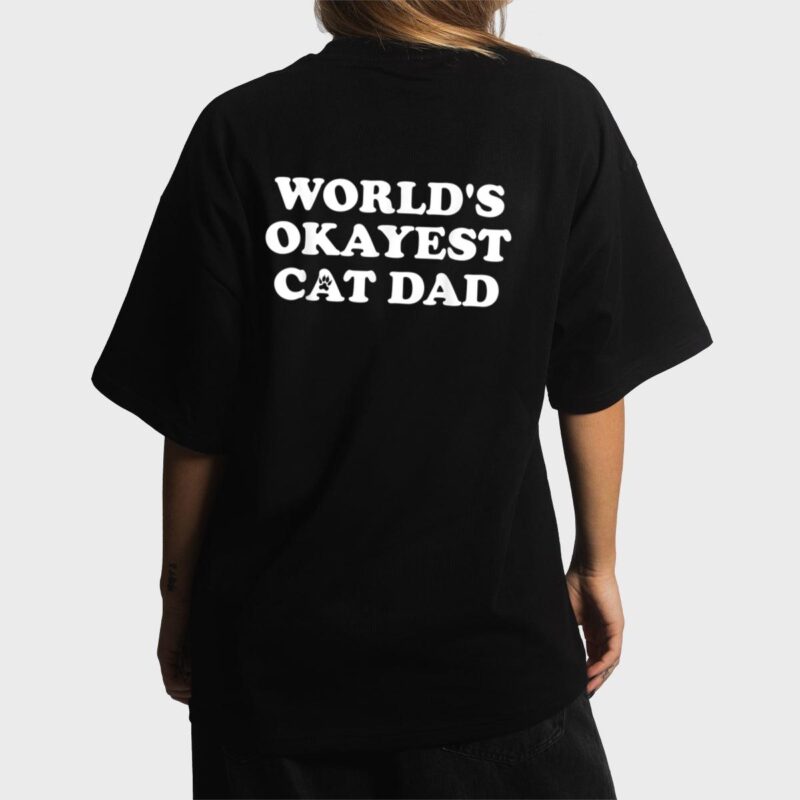 Mens Mens World's Okayest Cat Dad Women T-Shirt