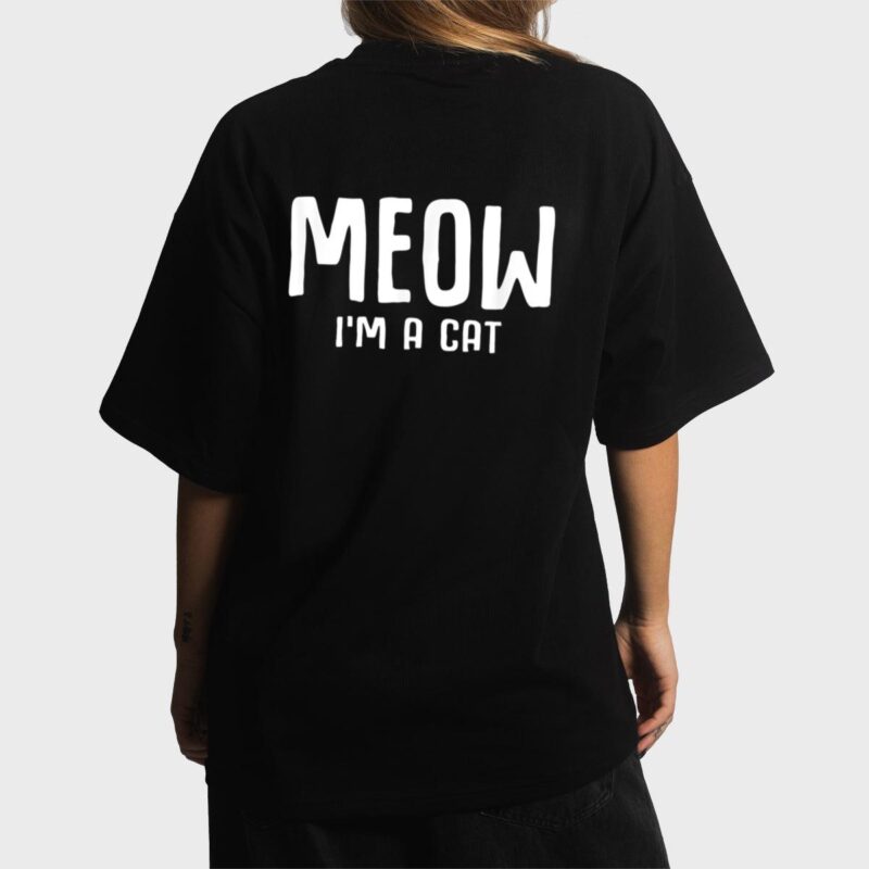 Meow I M A Cat Funny Lazy Halloween Costume Women T-Shirt