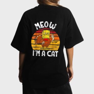 Meow I'm A Cat Funny Fake Cat Thanksgiving Women Kid Cat Mom Women T-Shirt