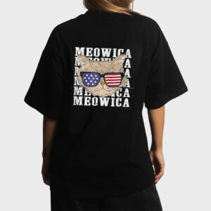 Meowica 4H Of July Kitty Cat For Men Boy Girl Women T-Shirt