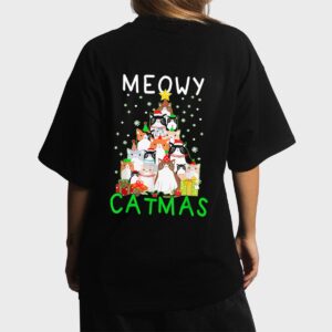 Meowy Catmas Cat Christmas Tree Xmas Women T-Shirt