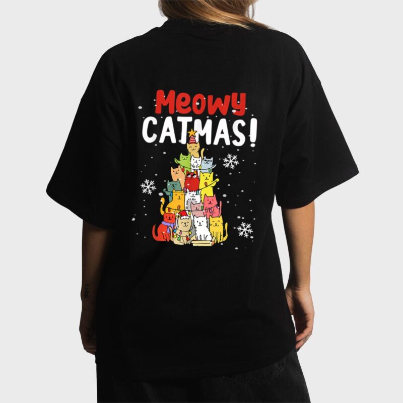 Meowy Catmas Christmas Cat Women T-Shirt