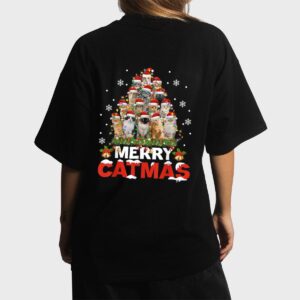 Merry Catmas Cat Christmas Pajamas X-mas Women T-Shirt