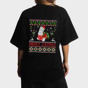 Merry Catmas Christmas Cats In Socks Kitty Cat Lover Gift Women T-Shirt