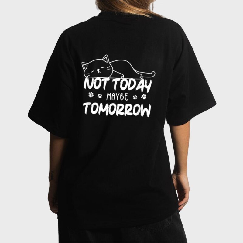 Not Oday Maybe Omorrow Funny Lazy Cat For Animal Lover Women T-Shirt