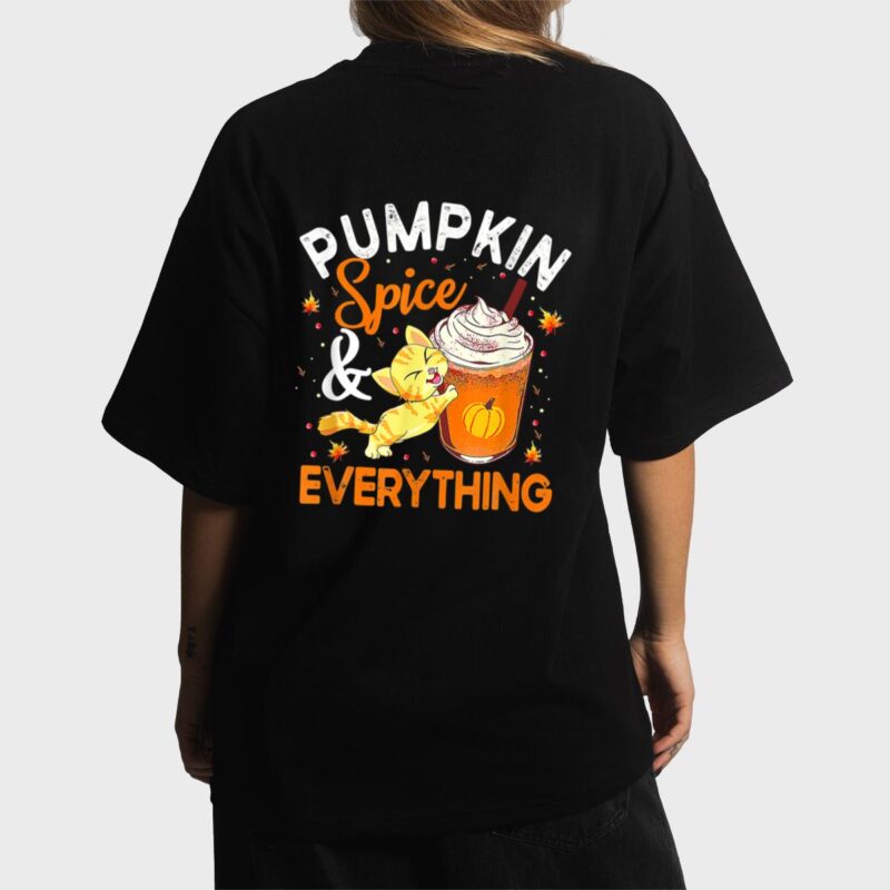 Pumpkin Spice Everything Cat Lover Cute Autumn Fall Women T-Shirt