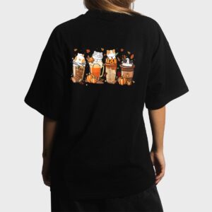 Pumpkin Spice Latte Costume For Cats Lover Cute Autumn Fall Women T-Shirt