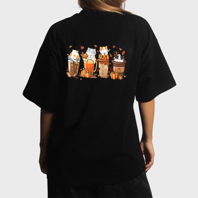 Pumpkin Spice Latte Costume For Cats Lover Cute Autumn Fall Women T-Shirt
