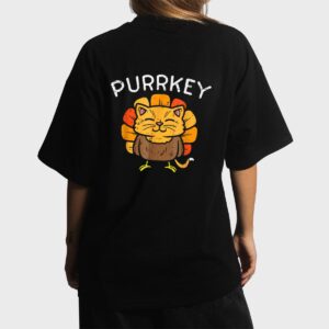 Purrkey Turkey Cat Kitten Funny Thanksgiving Cat Owner Lover Women T-Shirt