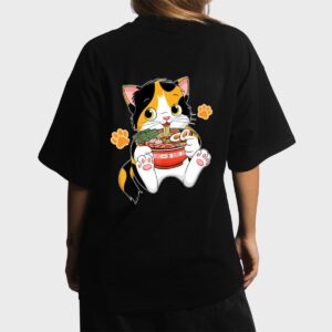 Ramen Cat Anime Kawaii Japanese Merch Gifts Women T-Shirt
