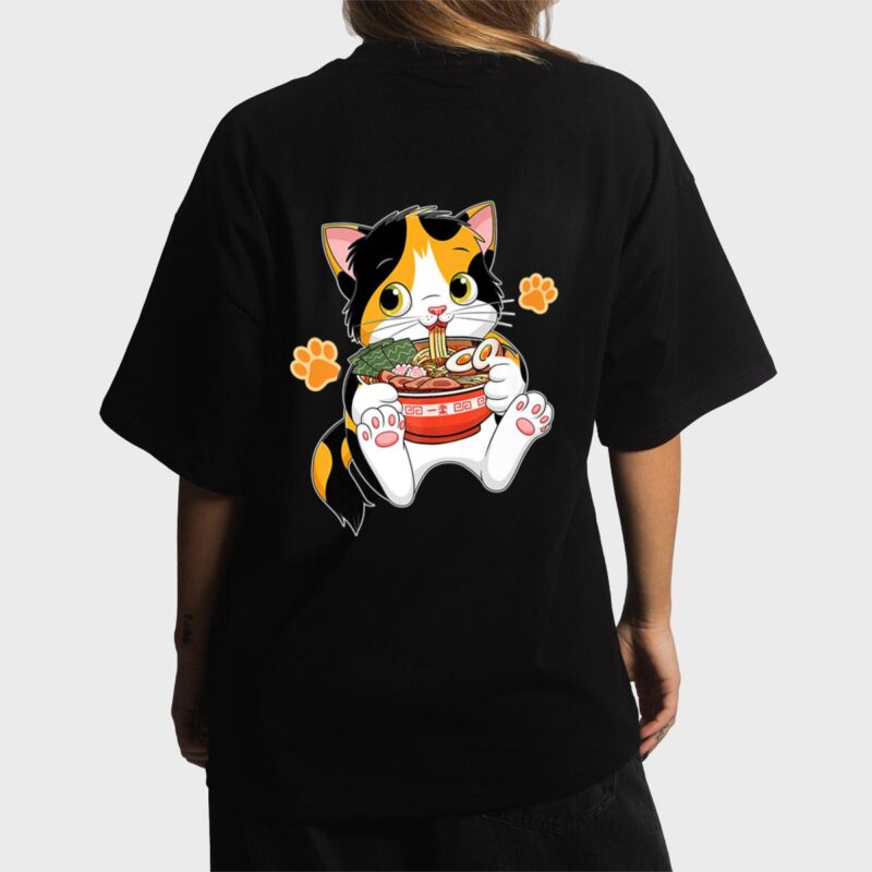 Ramen Cat Anime Kawaii Japanese Merch Gifts Women T-Shirt