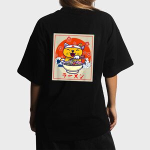Ramen Cute Cat Kawaii Anime Japanese Food Neko Teens Girls Women T-Shirt
