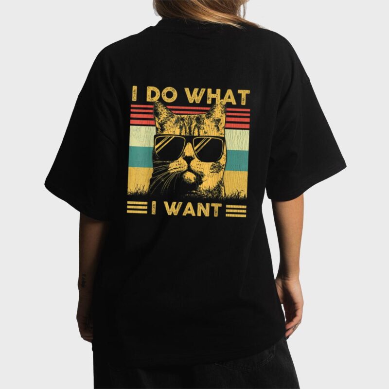 Retro 70s 80s 90s I do what I want cat funny cat lover Women T-Shirt