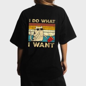 Retro 80s 90s Cat Lovers gifts Funny I Do What I Want Cat Women T-Shirt
