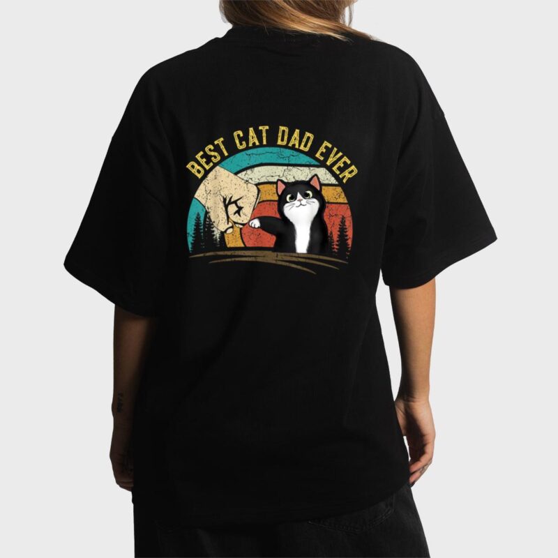Retro Best Cat Dad Ever Father's Day Cat Daddy gifts Women T-Shirt