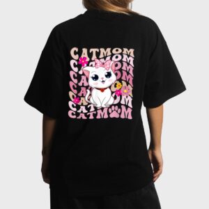 Retro Cat Mom Groovy Cute Kitten Cat Lover Women T-Shirt
