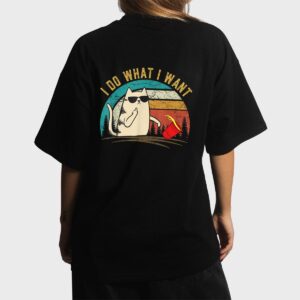 Retro I Do What I Want Cat, Cat Daddy Cat Mom Gifts Women T-Shirt