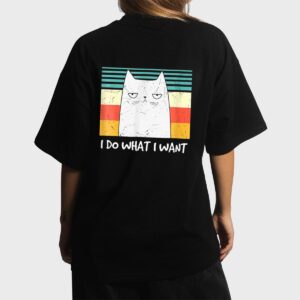 Retro Meow Cat I Do What I Want Funny Black Cat Lovers Women T-Shirt