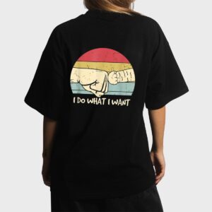 Retro Paw Cat I Do What I Want Cat Vintage Black Cat Women T-Shirt