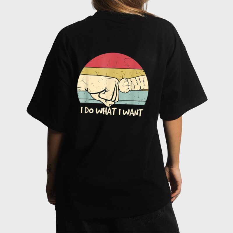 Retro Paw Cat I Do What I Want Cat Vintage Black Cat Women T-Shirt
