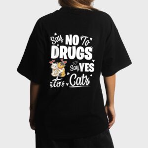 Say No To Drugs Say Yes To Cats Red Ribbon Week Women T-Shirt