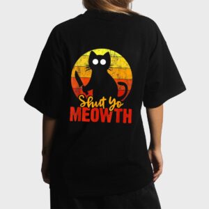 Shut Your Meowth Gory Halloween Cat With Knife Murderous Women T-Shirt