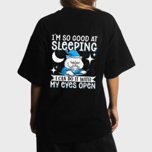 Sleeping Cat With Open Eyes Cat Lover Women T-Shirt