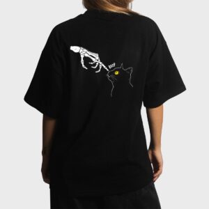 Spooky Boop Black Cat Skeleton Hands Halloween Witchy Women T-Shirt