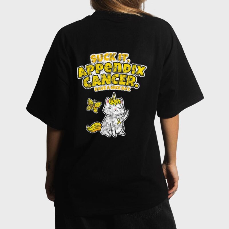 Suck It Appendix Cancer Unicorn Cat Butterfly Women T-Shirt