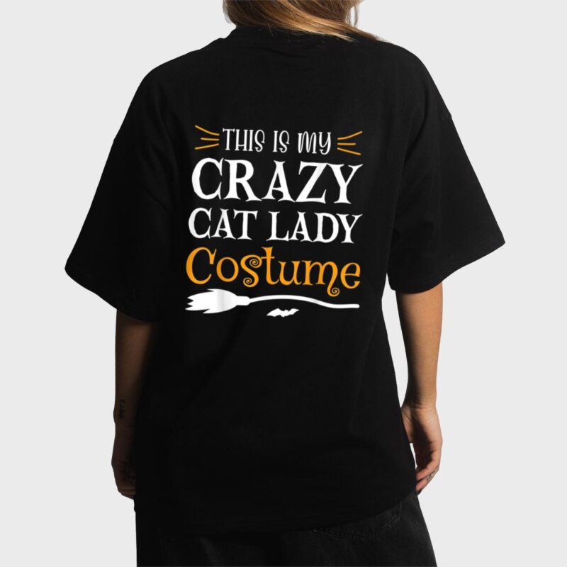 This Is My Crazy Cat Lady Costume Funny Halloween Cat Lover Women T-Shirt